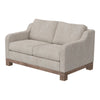 Sama 60’’ Loveseat 2 Accent Pillows White Fabric Pine Wood by Casagear Home