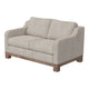 Sama 60’’ Loveseat 2 Accent Pillows White Fabric Pine Wood by Casagear Home