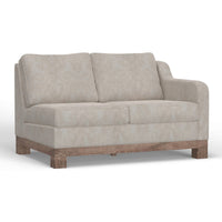 Sama 56" Right Arm Loveseat, 2 Pillows, Solid Wood, White by Casagear Home