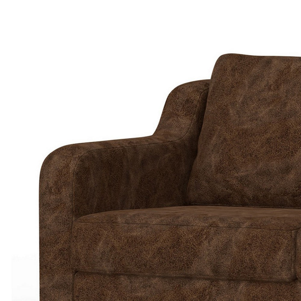 Sama 56’’ Right Arm Loveseat 2 Pillows Solid Wood Brown by Casagear Home