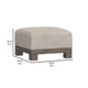 Sama Ottoman 28’’ Square Solid Pine Wood White Fabric by Casagear Home