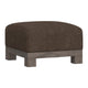 Sama Ottoman, 28" Square Solid Pine Wood, Brown Fabric by Casagear Home