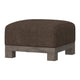 Sama Ottoman 28’’ Square Solid Pine Wood Brown Fabric by Casagear Home