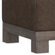 Sama Ottoman 28’’ Square Solid Pine Wood Brown Fabric by Casagear Home