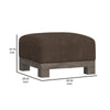 Sama Ottoman 28’’ Square Solid Pine Wood Brown Fabric by Casagear Home