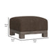 Sama Ottoman 28’’ Square Solid Pine Wood Brown Fabric by Casagear Home