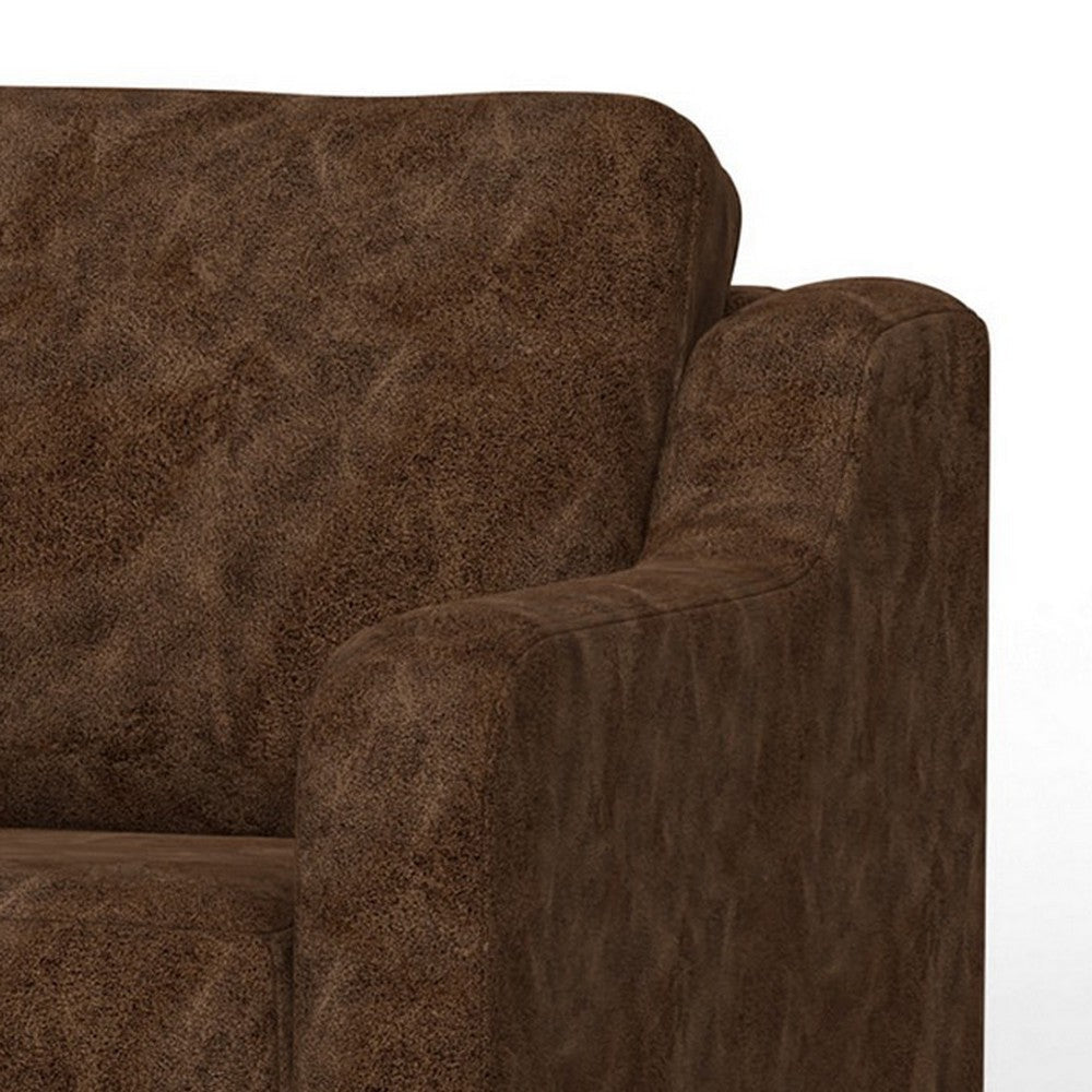 Sama 91’’ Sofa 2 Accent Pillows Solid Pine Wood Brown by Casagear Home