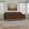 Sama 91" Sofa, 2 Accent Pillows, Solid Pine Wood, Brown by Casagear Home