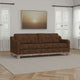 Sama 91" Sofa, 2 Accent Pillows, Solid Pine Wood, Brown by Casagear Home