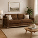 Sama 91" Sofa, 2 Accent Pillows, Solid Pine Wood, Brown by Casagear Home