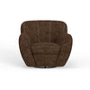 Esis Swivel Accent Armchair Plush Dark Brown Faux Leather by Casagear Home BM324121