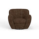 Esis Swivel Accent Armchair Plush Dark Brown Faux Leather by Casagear Home BM324121