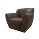 Esis Swivel Accent Armchair Plush Dark Brown Faux Leather by Casagear Home BM324121