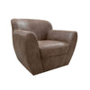 Esis Swivel Accent Armchair, Plush Rich Brown Faux Leather by Casagear Home