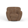 Esis Swivel Accent Armchair Plush Rich Brown Faux Leather by Casagear Home BM324122