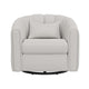 Vira Swivel Accent Armchair Cream Channel Tufted Back by Casagear Home