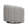Vira Swivel Accent Armchair Cream Channel Tufted Back by Casagear Home