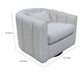 Vira Swivel Accent Armchair Cream Channel Tufted Back by Casagear Home