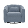 Vira Swivel Accent Armchair Blue Channel Tufted Back by Casagear Home