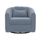 Vira Swivel Accent Armchair Blue Channel Tufted Back by Casagear Home