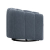 Vira Swivel Accent Armchair Blue Channel Tufted Back by Casagear Home