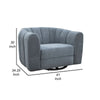 Vira Swivel Accent Armchair Blue Channel Tufted Back by Casagear Home