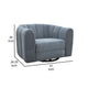 Vira Swivel Accent Armchair Blue Channel Tufted Back by Casagear Home