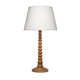 Dio 31" Table Lamp, White Slub Drum Shade, Brown Turned Base by Casagear Home