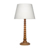 Dio 31’’ Table Lamp White Slub Drum Shade Brown Turned Base by Casagear Home