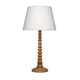 Dio 31’’ Table Lamp White Slub Drum Shade Brown Turned Base by Casagear Home