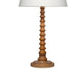 Dio 31’’ Table Lamp White Slub Drum Shade Brown Turned Base by Casagear Home