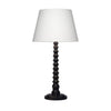 Dio 31" Table Lamp, White Slub Drum Shade, Black Turned Base by Casagear Home