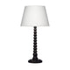 Dio 31" Table Lamp, White Slub Drum Shade, Black Turned Base by Casagear Home