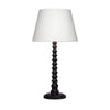 Dio 31’’ Table Lamp White Slub Drum Shade Black Turned Base by Casagear Home