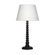 Dio 31’’ Table Lamp White Slub Drum Shade Black Turned Base by Casagear Home