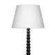 Dio 31’’ Table Lamp White Slub Drum Shade Black Turned Base by Casagear Home