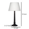 Dio 31’’ Table Lamp White Slub Drum Shade Black Turned Base by Casagear Home
