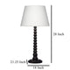 Dio 31’’ Table Lamp White Slub Drum Shade Black Turned Base by Casagear Home