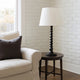 Dio 31" Table Lamp, White Slub Drum Shade, Black Turned Base by Casagear Home