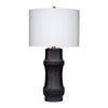 Lemy 28" Table Lamp, White Linen Shade, Dotted Black Base by Casagear Home