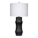 Lemy 28" Table Lamp, White Linen Shade, Dotted Black Base by Casagear Home