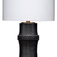 Lemy 28’’ Table Lamp White Linen Shade Dotted Black Base by Casagear Home