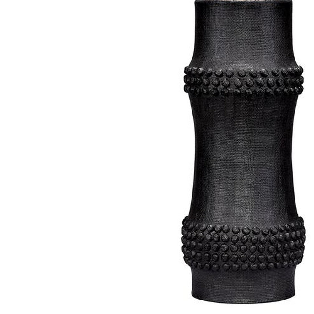Lemy 28’’ Table Lamp White Linen Shade Dotted Black Base by Casagear Home