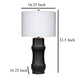 Lemy 28’’ Table Lamp White Linen Shade Dotted Black Base by Casagear Home