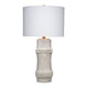 Lemy 28" Table Lamp, Round Linen Shade, Dotted White Base by Casagear Home