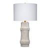 Lemy 28’’ Table Lamp Round Linen Shade Dotted White Base by Casagear Home