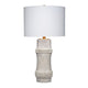 Lemy 28’’ Table Lamp Round Linen Shade Dotted White Base by Casagear Home