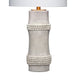 Lemy 28’’ Table Lamp Round Linen Shade Dotted White Base by Casagear Home