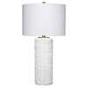 Mena 28" Table Lamp, Drum Shade, Grid Pattern White Base by Casagear Home