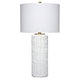 Mena 28" Table Lamp, Drum Shade, Grid Pattern White Base by Casagear Home